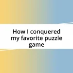 How I conquered my favorite puzzle game